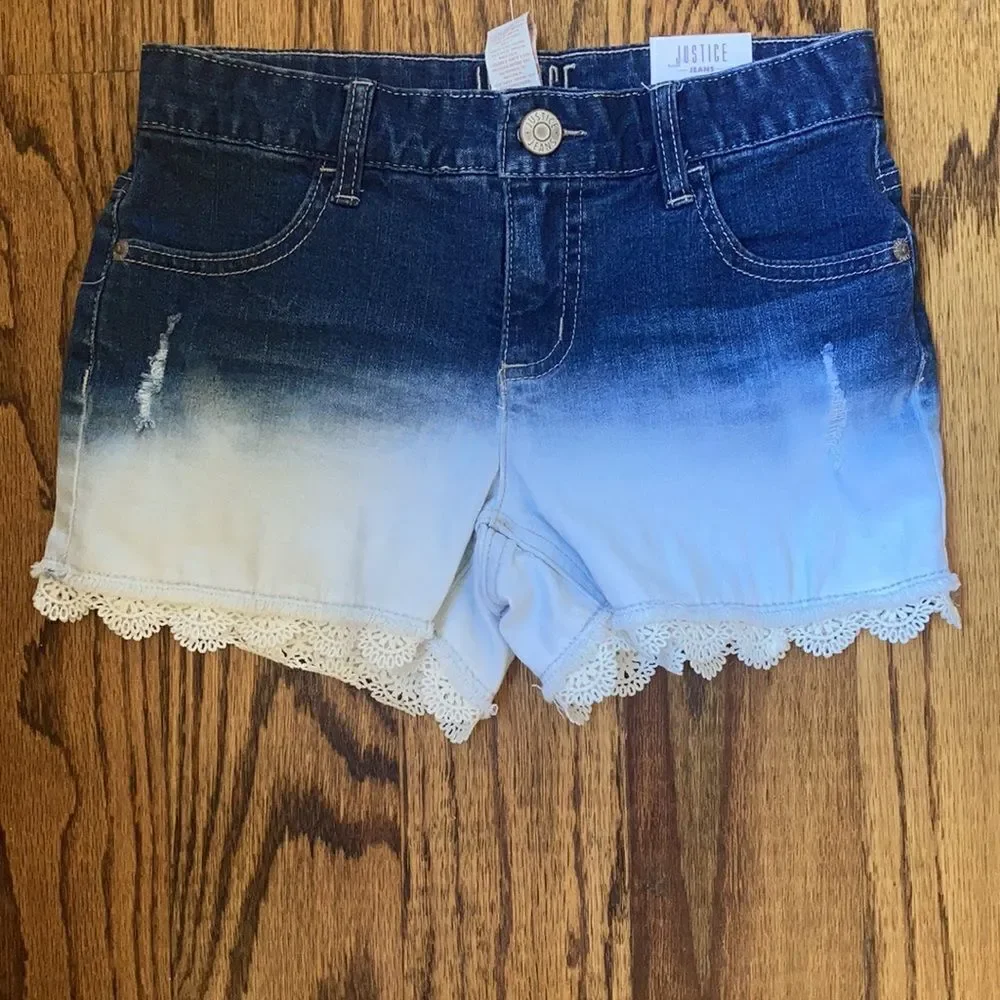 Girls Justice Distressed Shorts & Justice Purse